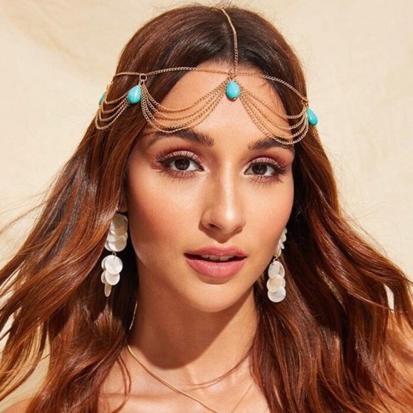 Accessories - FREE when bundled! Turquoise Festival Headchain!